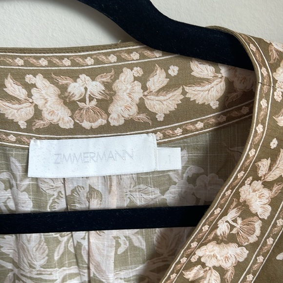 Zimmermann Anneke floral-print cotton-voile wrap midi dress size 1 US 6 - Picture 4 of 5